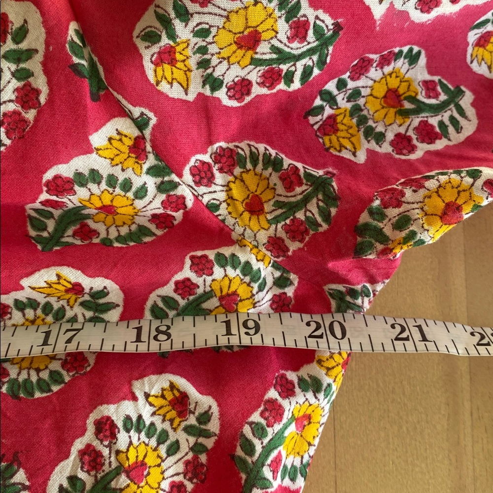 Mary Marshmallow Floral Long Sleeve Boho Dress Size S Red Yellow Resort-Wear - Picture 6 of 7
